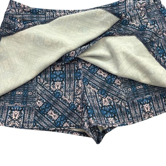 Pink Republic Womens Large Shorts Skort Blue Pink Bohemian Pattern Zipper - Picture 3 of 5